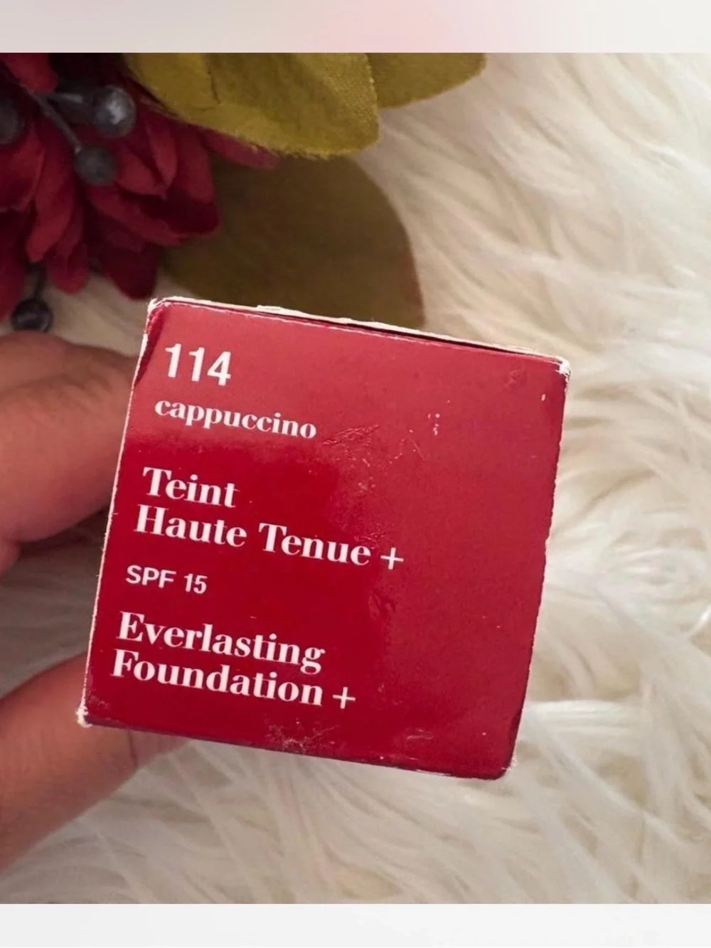 Clarins Everlasting Foundation+ in Red Packaging - Shade 114